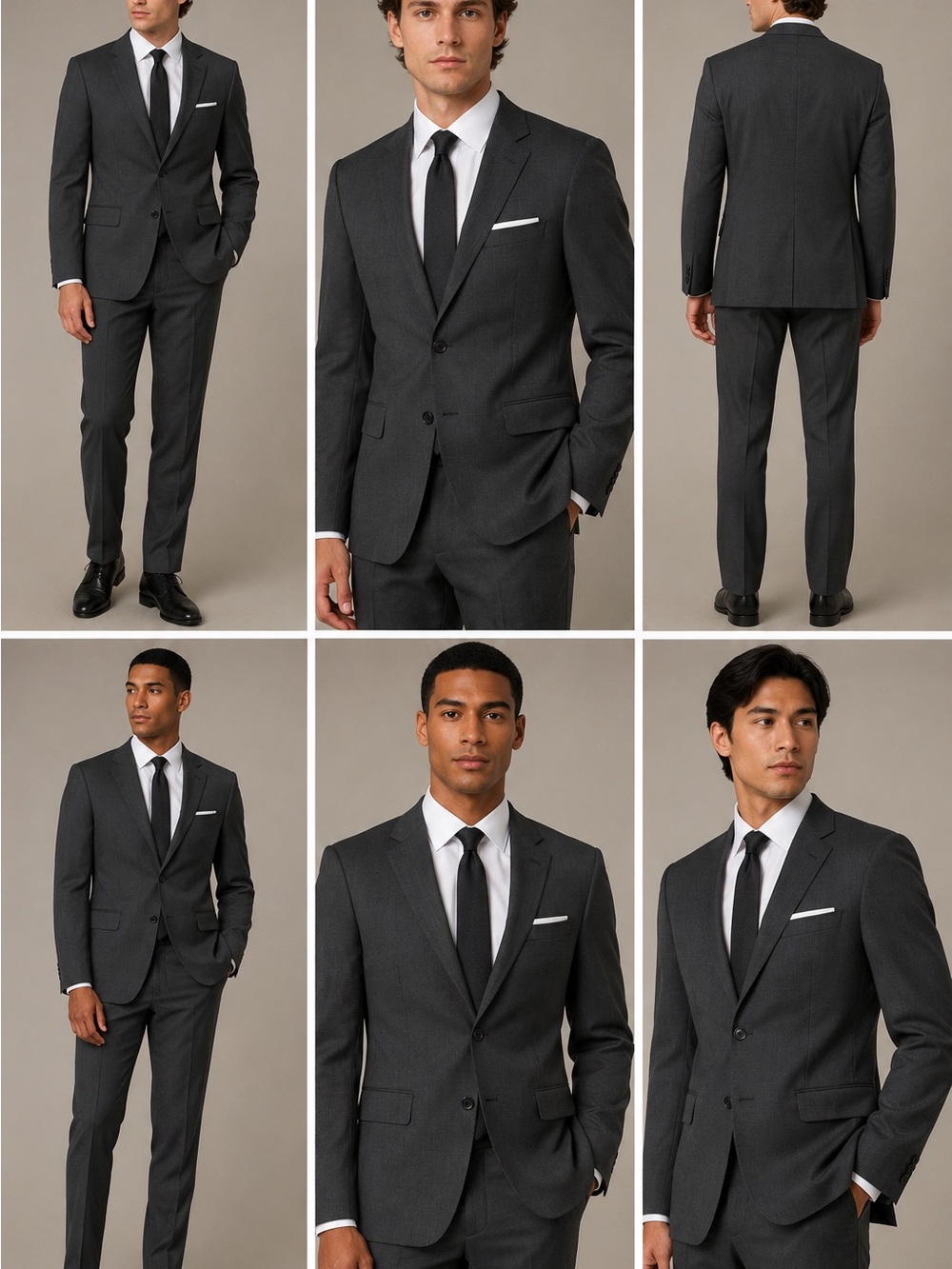 JOSEPH ABBOUD- Charcoal Gray Men's Two-Piece Suit